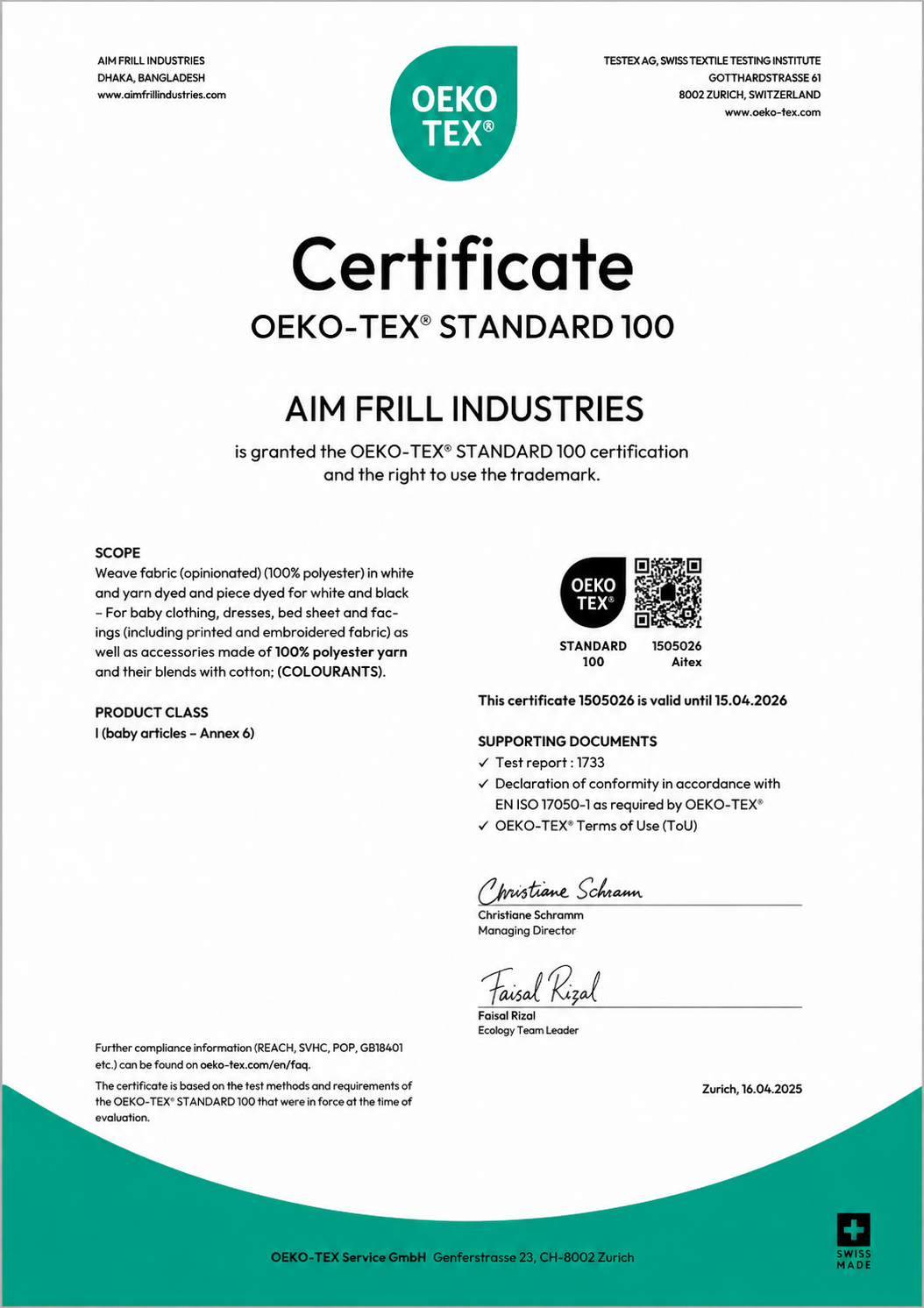 certificate